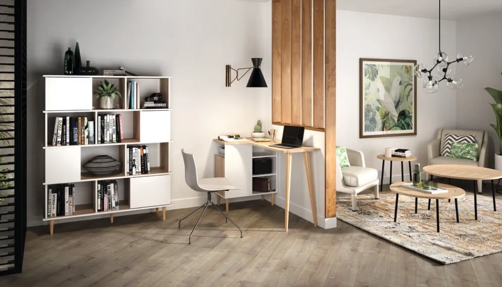 Temahome Schreibtisch Nook eichefarbig, weiss Best