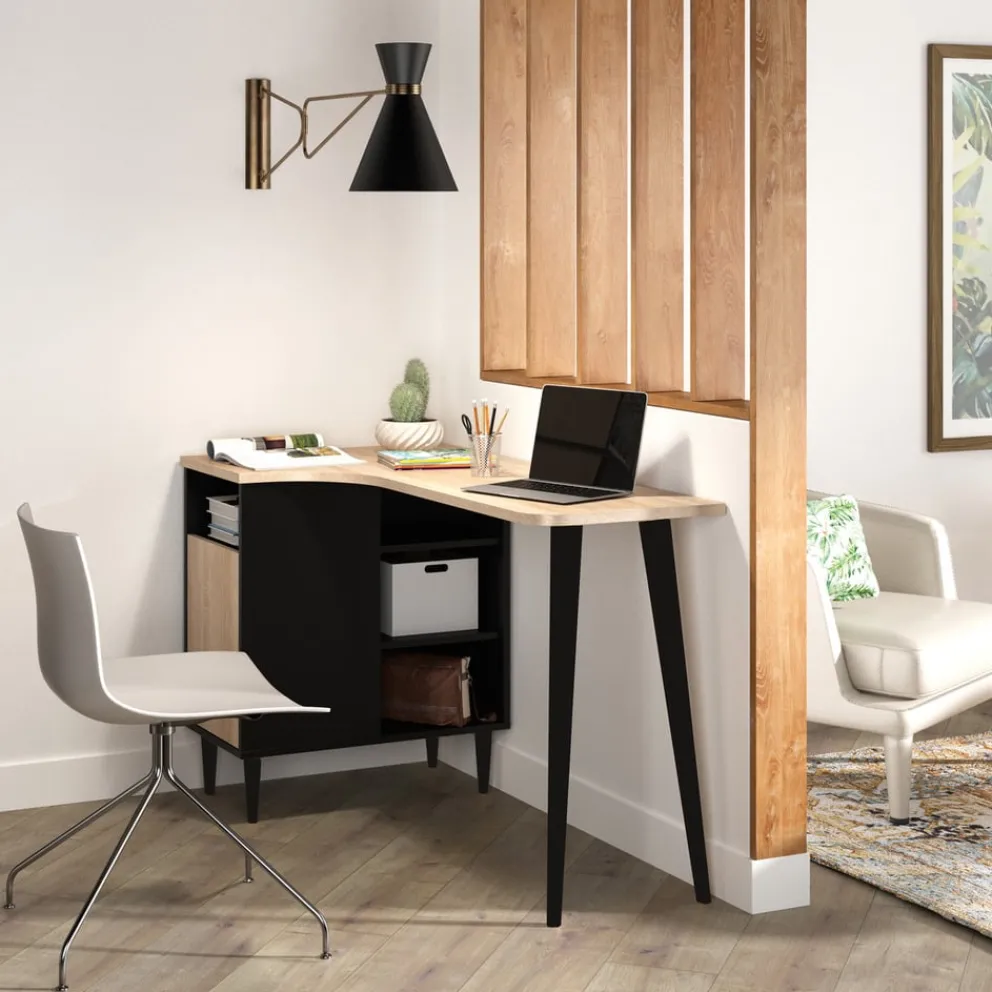 Temahome Schreibtisch Nook eichefarbig, schwarz Hot