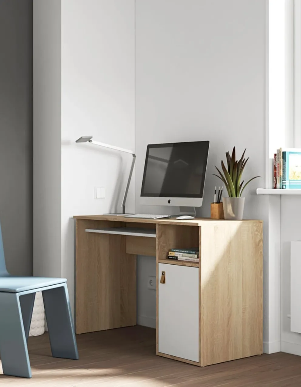 Temahome Schreibtisch Oxford eichefarbig, weiss