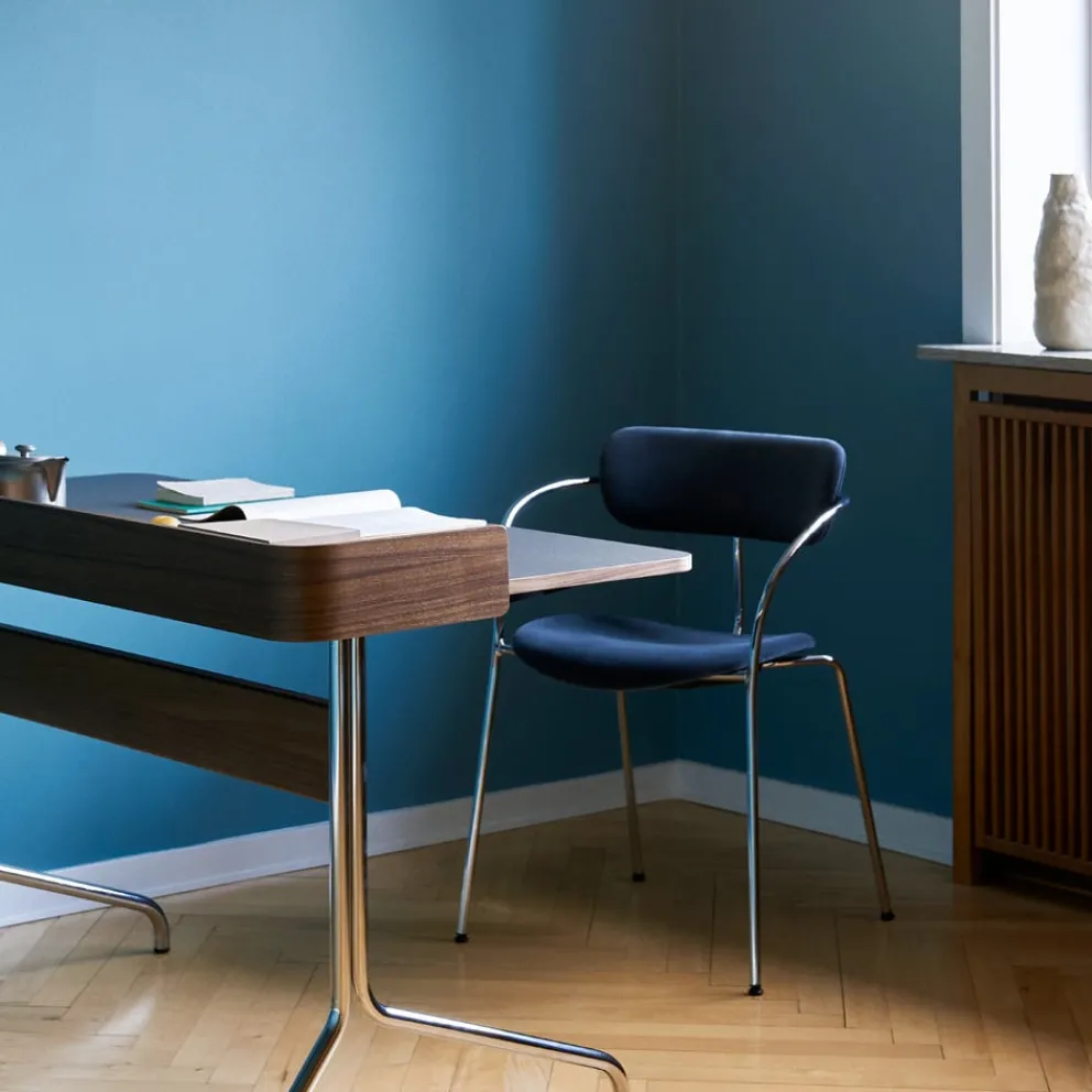 &Tradition Schreibtisch Pavilion Chrome, Iron Linoleum (4178), walnuss Outlet
