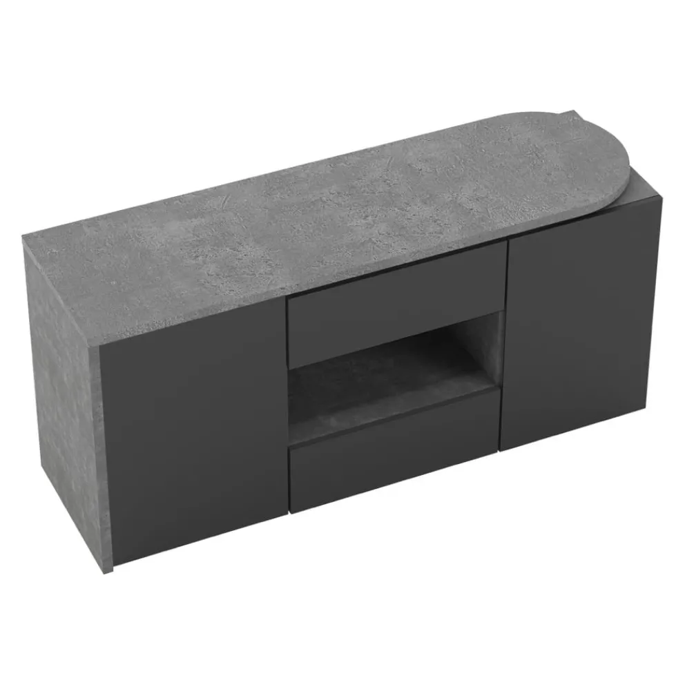 Temahome Schreibtisch Tango-105 betongrau, schwarz