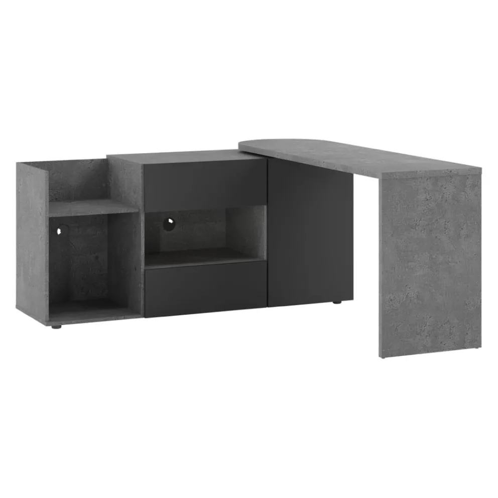 Temahome Schreibtisch Tango-105 betongrau, schwarz