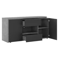 Temahome Schreibtisch Tango-105 betongrau, schwarz