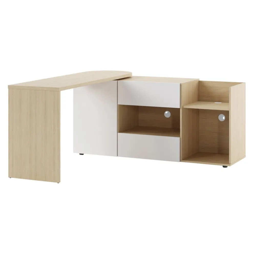 Temahome Schreibtisch Tango-105 eichefarbig, weiss Clearance