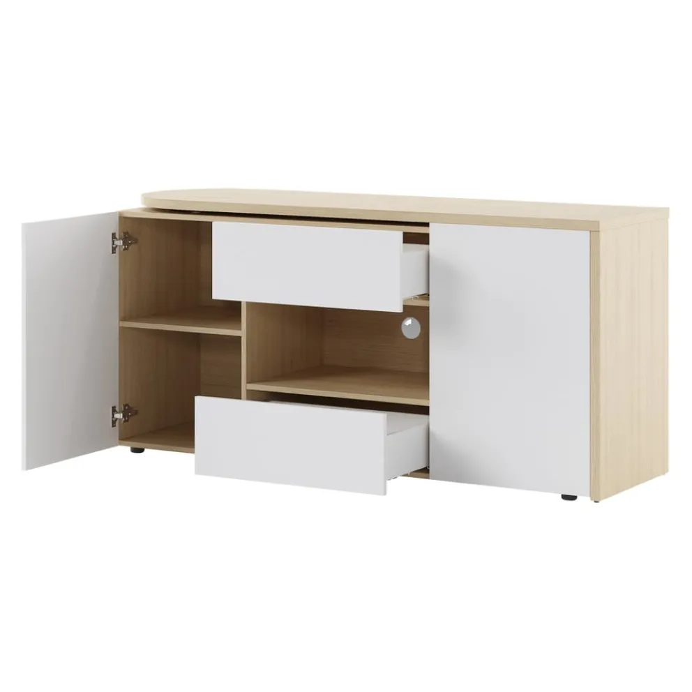 Temahome Schreibtisch Tango-105 eichefarbig, weiss Clearance