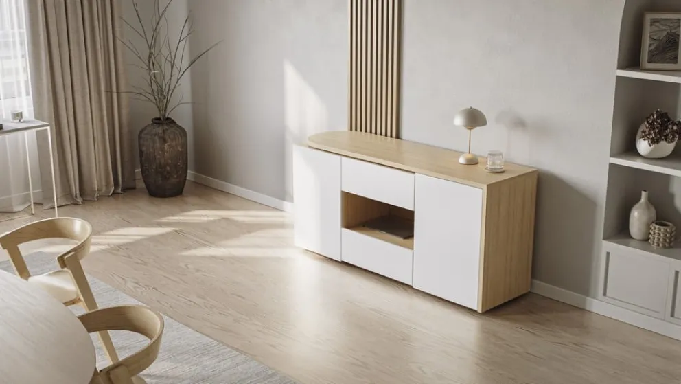 Temahome Schreibtisch Tango-105 eichefarbig, weiss Clearance