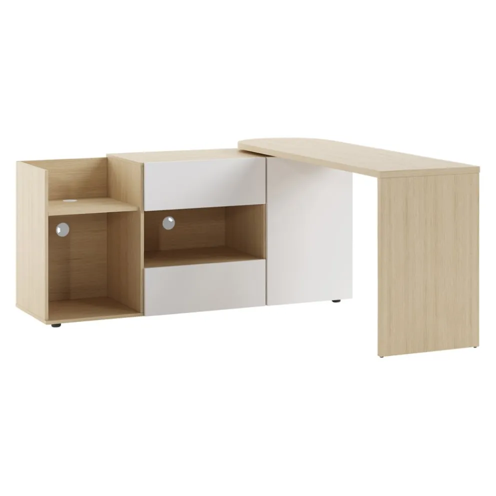 Temahome Schreibtisch Tango-105 eichefarbig, weiss Clearance