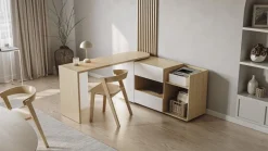 Temahome Schreibtisch Tango-105 eichefarbig, weiss Clearance