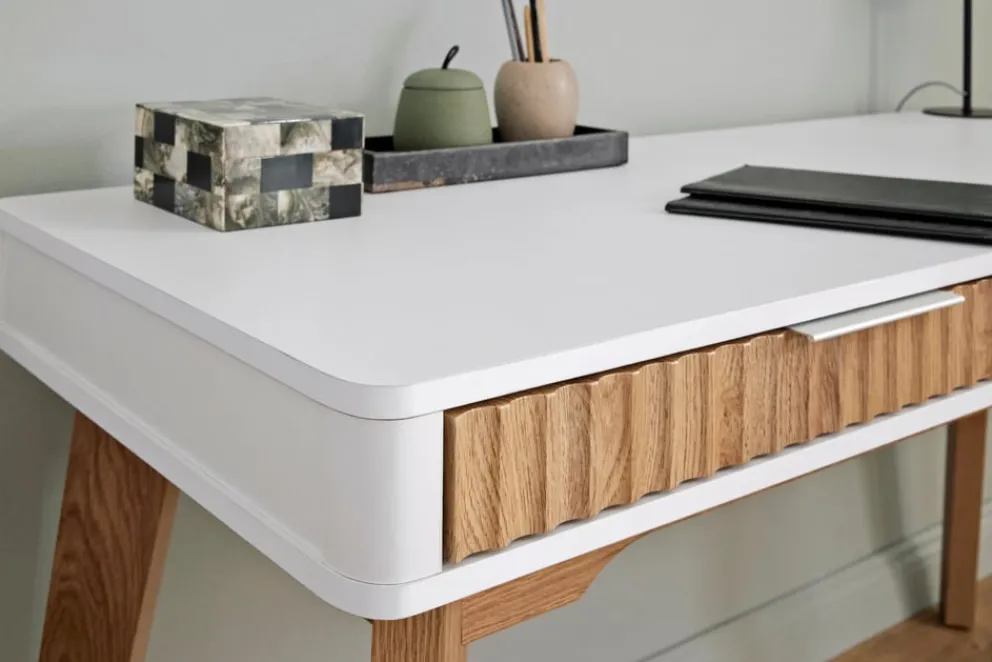 Johann Jakob Schreibtisch Wave eichefarbig, weiss Discount