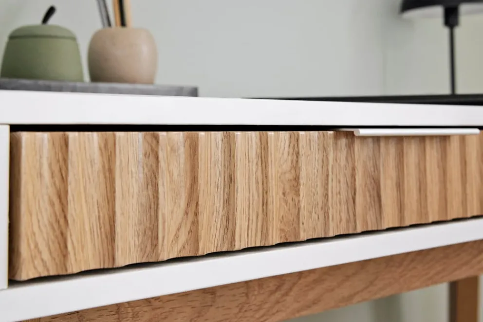 Johann Jakob Schreibtisch Wave eichefarbig, weiss Discount