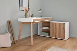 Novel Schreibtisch Wave eiche, weiss