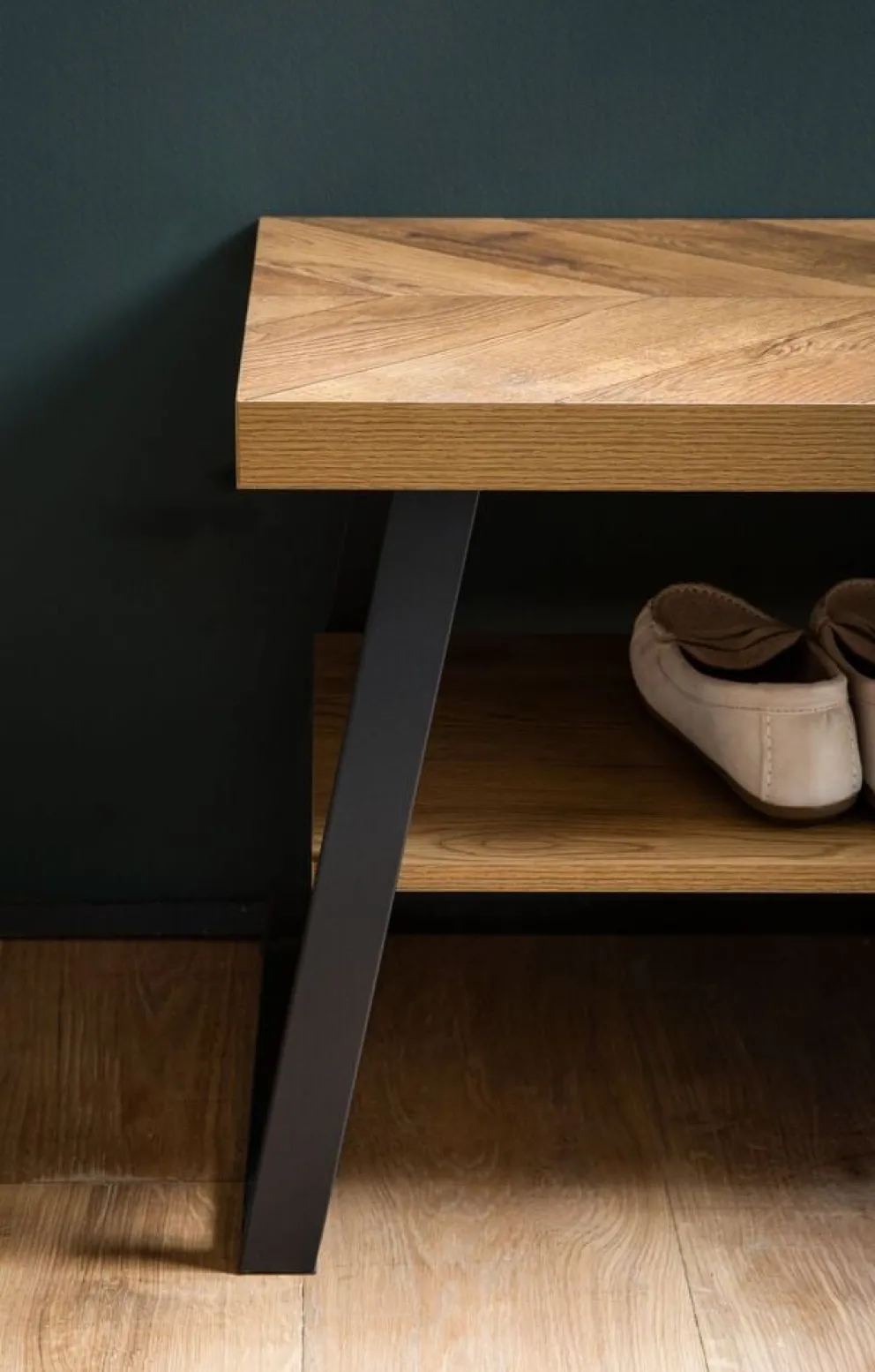 MID.YOU Schuhbank Eiche Dekor dunkelbraun Clearance