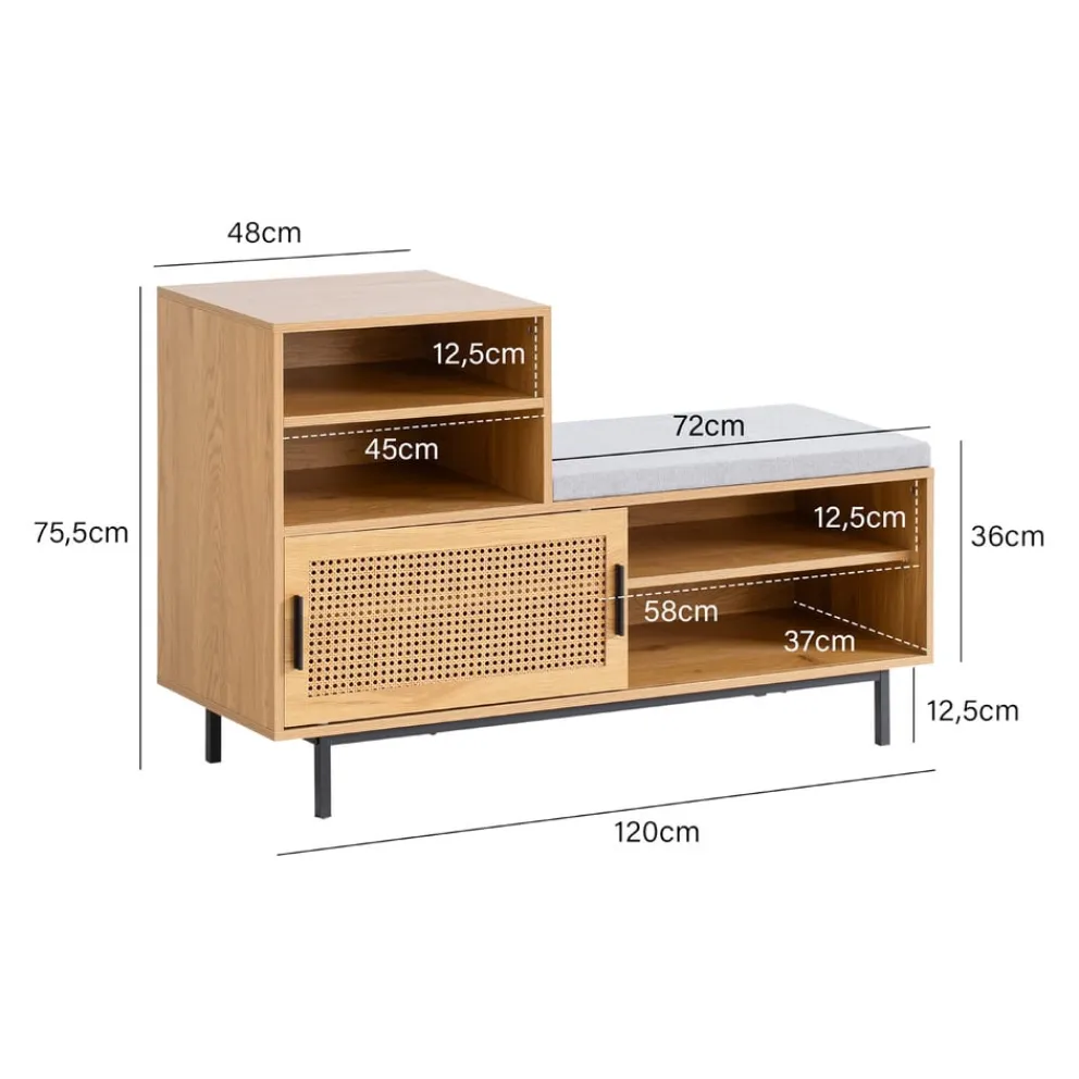 MID.YOU Schuhbank Holz eichefarbig New