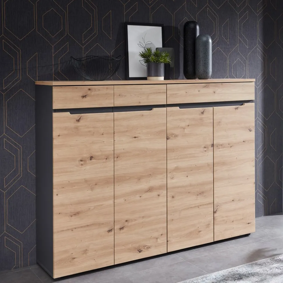 Voleo Schuhschrank Detroit eichefarbig, graphitgrau Online