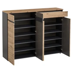 Voleo Schuhschrank Detroit eichefarbig, graphitgrau Online