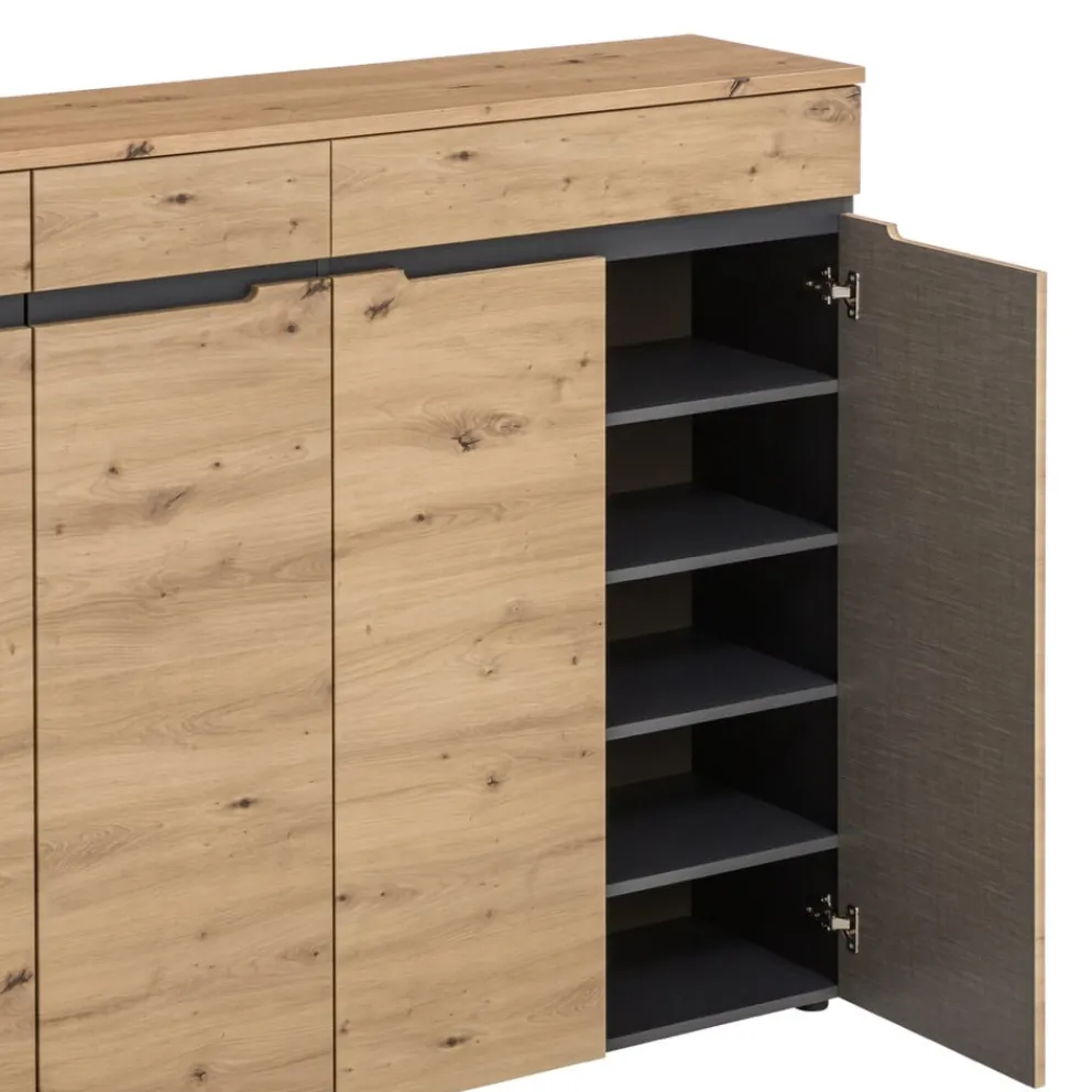 Voleo Schuhschrank Detroit eichefarbig, graphitgrau Online