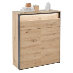 Voleo Schuhschrank Edra eichefarbig, schwarz Discount