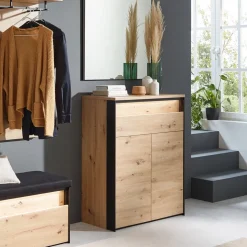 Voleo Schuhschrank Edra eichefarbig, schwarz Discount