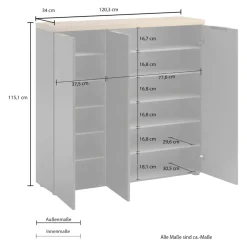 Voleo Schuhschrank Idea anthrazit, eichefarbig Outlet