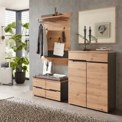Voleo Schuhschrank Memphis eichefarbig, graphitgrau Sale