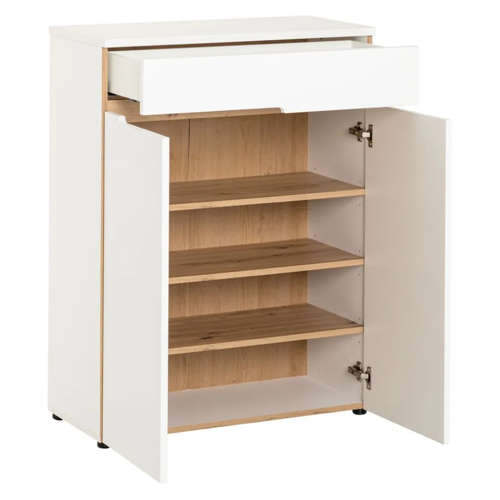 Novel Schuhschrank Memphis eichefarbig, weiss Outlet