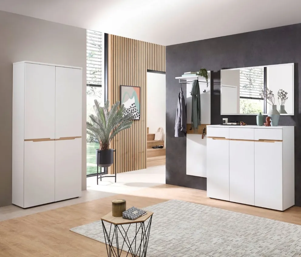 Novel Schuhschrank Memphis eichefarbig, weiss Outlet