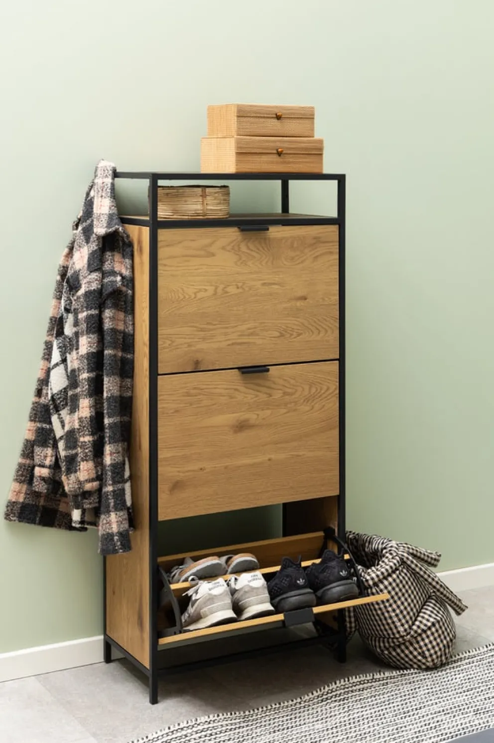MID.YOU Schuhschrank Seaford wildeichefarbig Discount