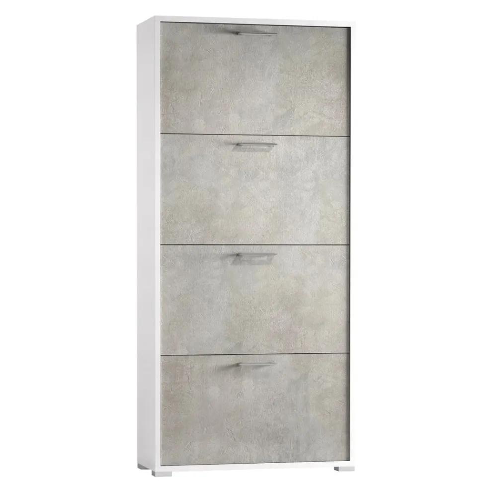 Sikelia Schuhschrank Shoe betongrau, weiss Outlet