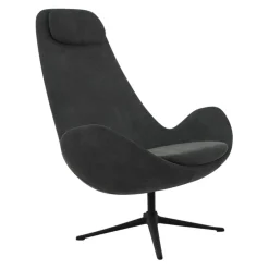 FLEXLUX Sessel Ghost High Kat. 2, Super Velvet 2376 Silver Grey Hot