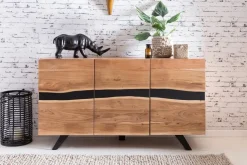 MID.YOU Sideboard Akazie hellbraun, schwarz Outlet