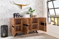MID.YOU Sideboard Akazie hellbraun, schwarz Outlet
