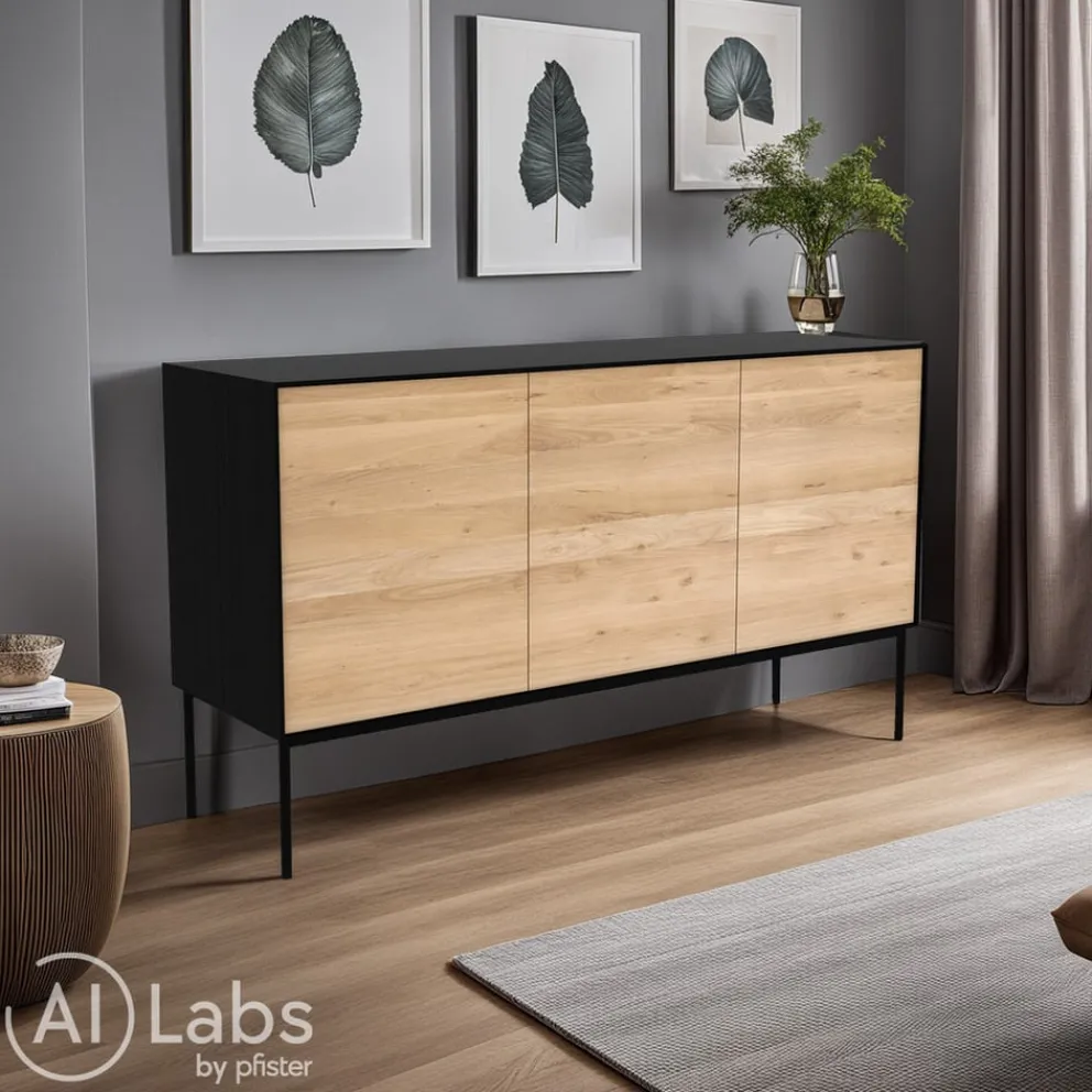 Ethnicraft Sideboard Blackbird eichefarbig, schwarz New