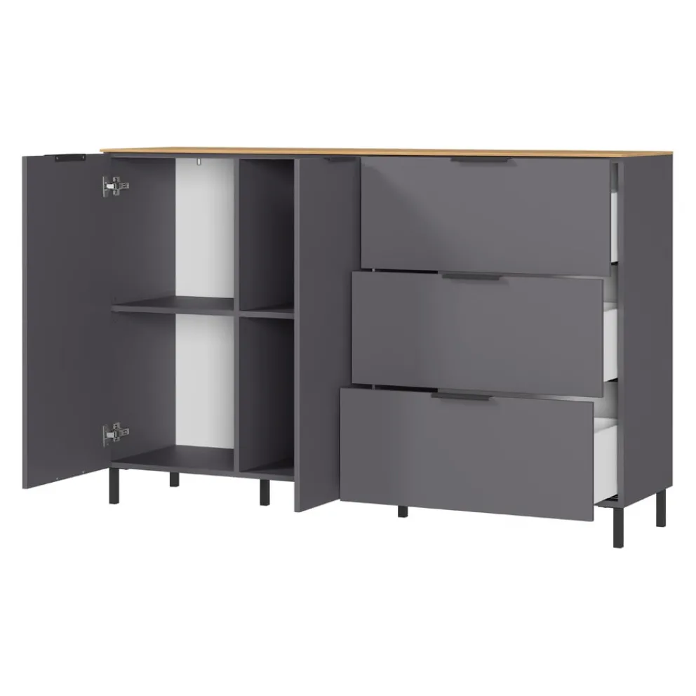 Xora Sideboard California-506 graphit, navarra-eiche-nb. Outlet
