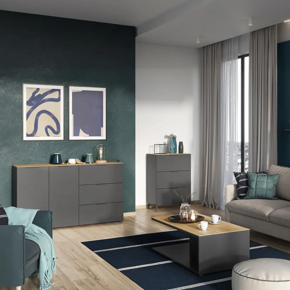 Xora Sideboard California-506 graphit, navarra-eiche-nb. Outlet