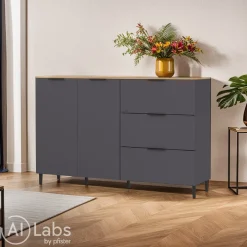 Xora Sideboard California-506 graphit, navarra-eiche-nb. Outlet