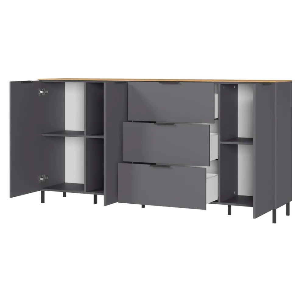 Xora Sideboard California-506 graphit, navarra-eiche-nb. Discount