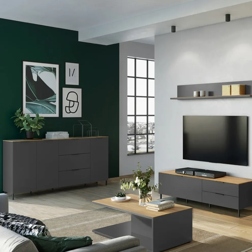 Xora Sideboard California-506 graphit, navarra-eiche-nb. Discount