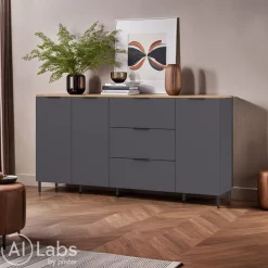 Xora Sideboard California-506 graphit, navarra-eiche-nb. Discount