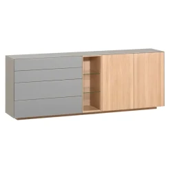 TEAM 7 Sideboard Cubus Pure Farbglas mittelgrau Clearance