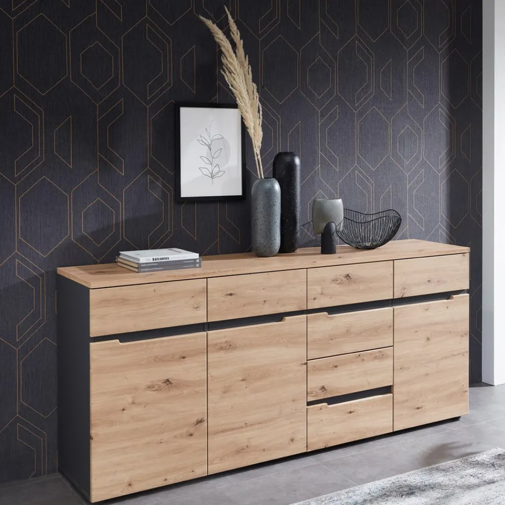 Voleo Sideboard Detroit eichefarbig, graphitgrau Best
