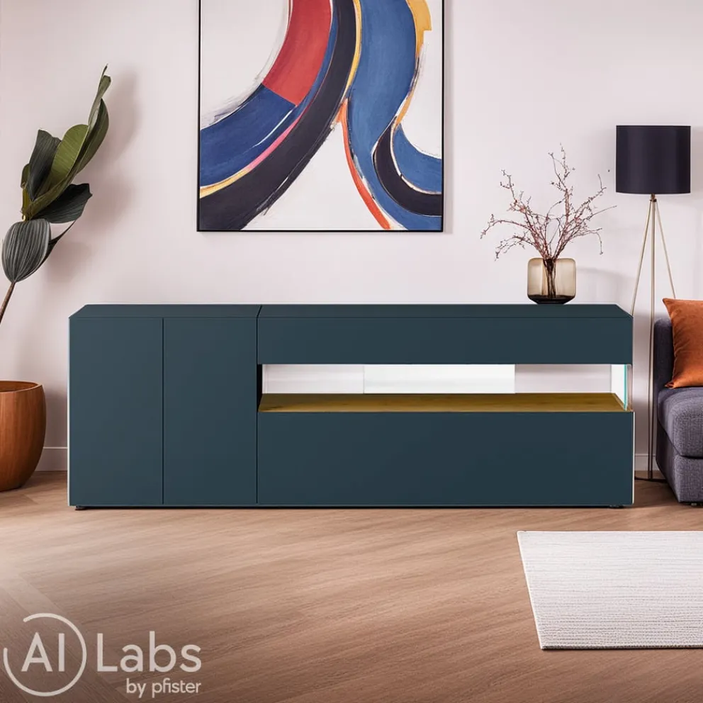 Lago Sideboard 36E8 blu scuro, eichefarbig Outlet