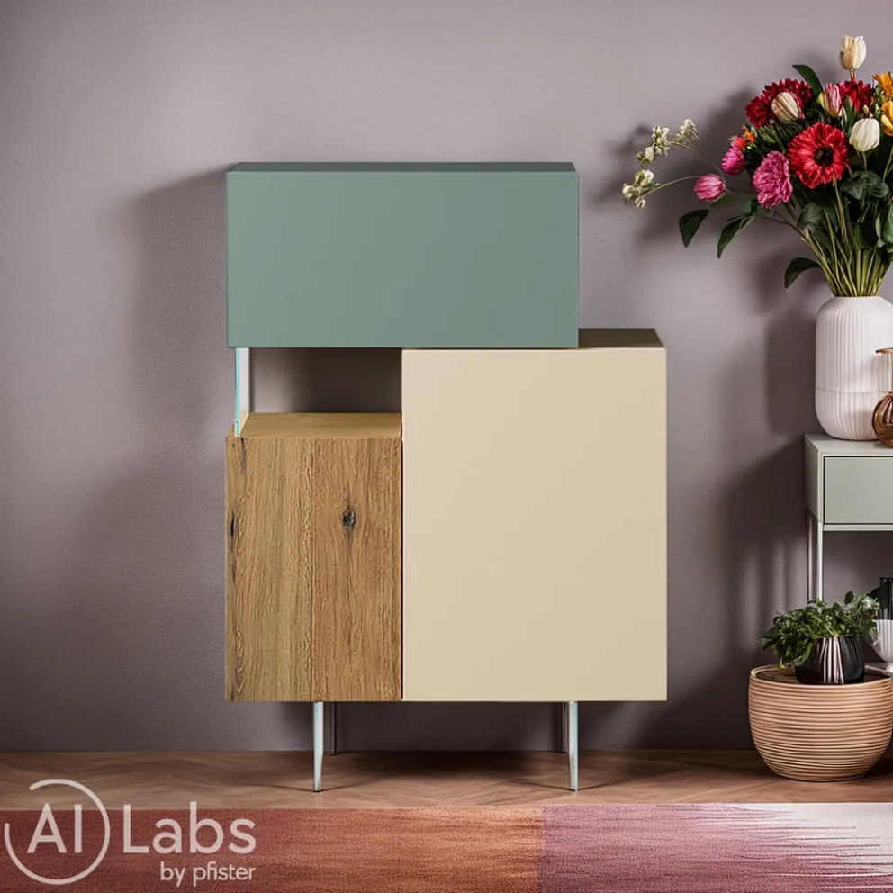 Lago Sideboard 36E8 Wildwood naturale, argilla, spago Discount