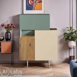 Lago Sideboard 36E8 Wildwood naturale, argilla, spago Discount