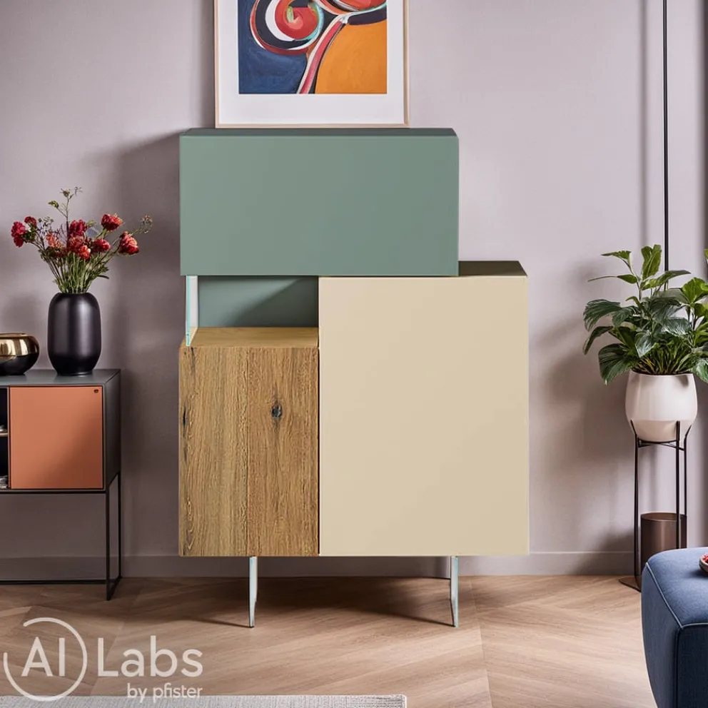 Lago Sideboard 36E8 Wildwood naturale, argilla, spago Discount