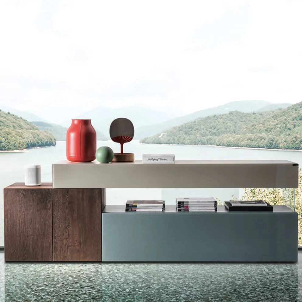 Lago Sideboard 36E8 Wildwood scuro, argilla, spago