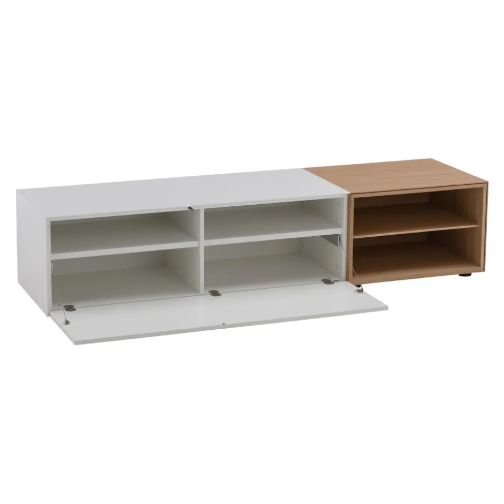 Piure Sideboard Edit/Q E08 Eiche offwhite, Mattlack P01 White Clearance