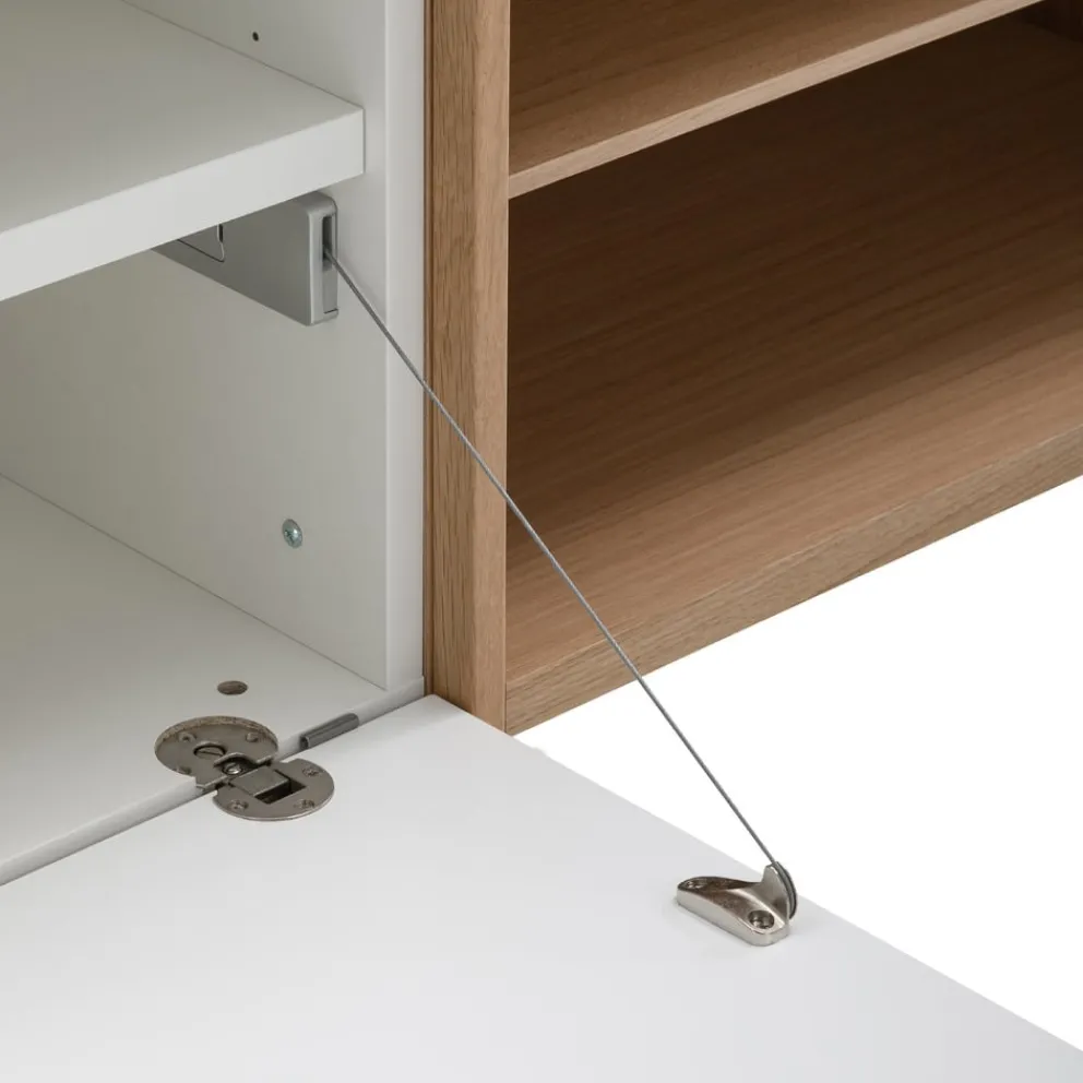 Piure Sideboard Edit/Q E08 Eiche offwhite, Mattlack P01 White Clearance