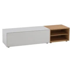 Piure Sideboard Edit/Q E08 Eiche offwhite, Mattlack P01 White Clearance