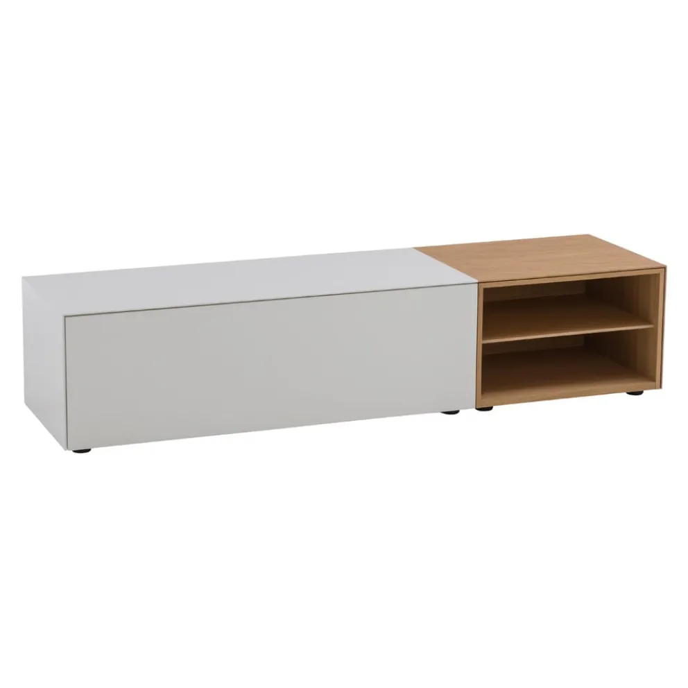 Piure Sideboard Edit/Q E08 Eiche offwhite, Mattlack P01 White Clearance