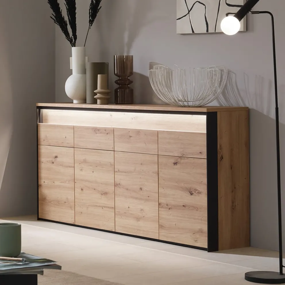 Voleo Sideboard Edra eichefarbig, schwarz Best